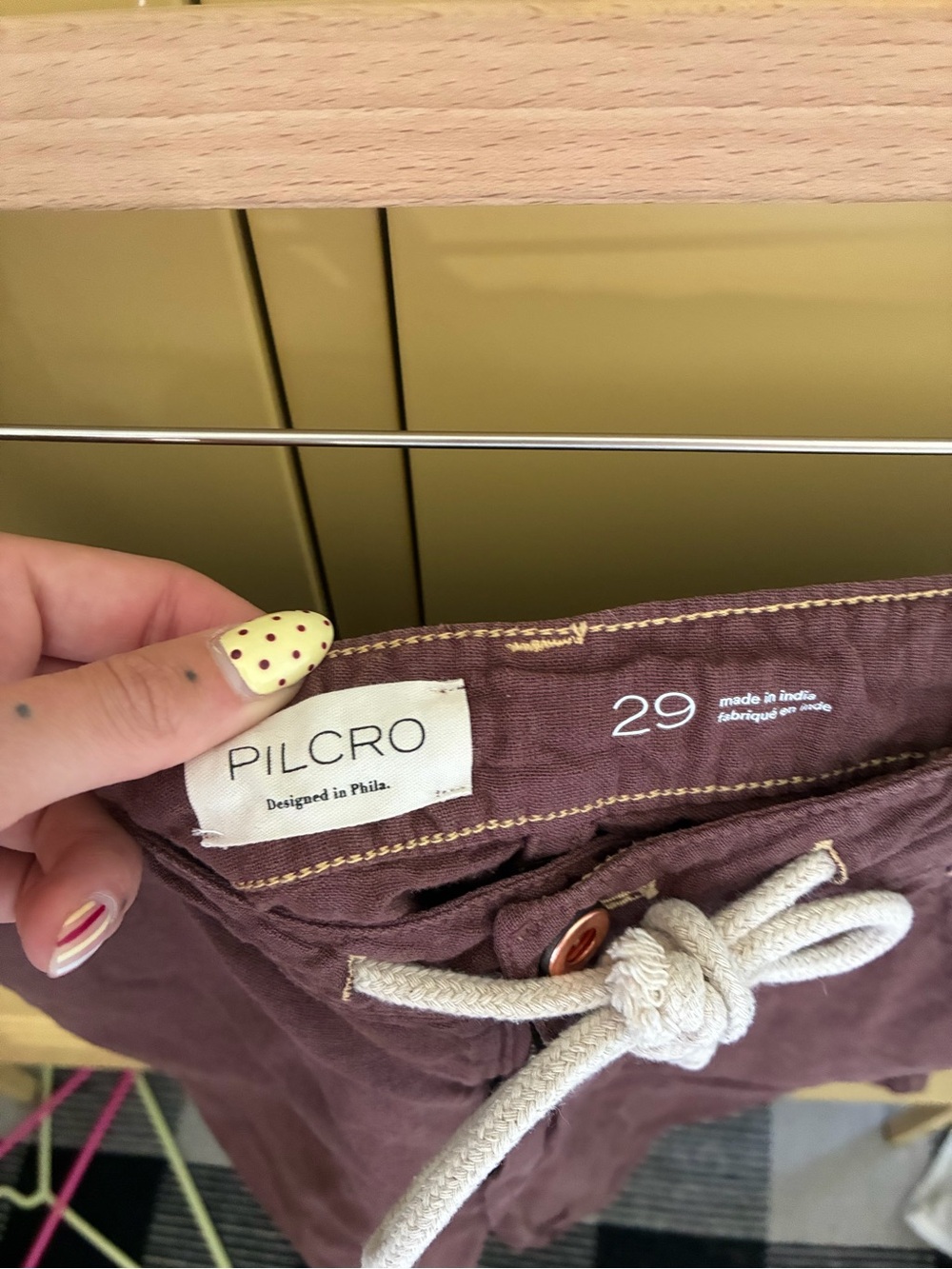 Anthropologie Pilcro Dark Brown Drawstring linen blend Bermuda Shorts size 29 - Picture 4 of 4